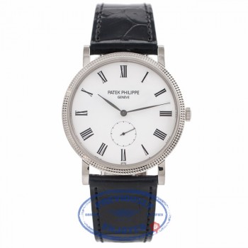 Patek Philippe Calatrava Hobnail Case Mechanical 18K White Gold 5119G 2P43CP - Beverly Hills Watch Company Watch Store