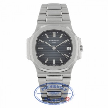 Patek Philippe Nautilus 37mm Stainless Steel Automatic Blue Dial 3800/001 R80Q1Y - Beverly Hills Watch Company