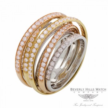 Designs by Naira 18k Tri Colored 7 Layers Ring Diamonds 38144 V8ZEN9 - Beverly Hills Jewelry Store