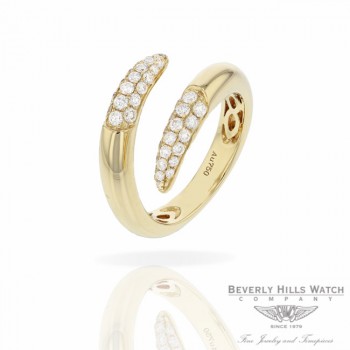 Naira & C 18k Yellow Gold Crossover Diamonds Ring RD-R256-3286/R 77UY0F - Beverly Hills Jewelry Store