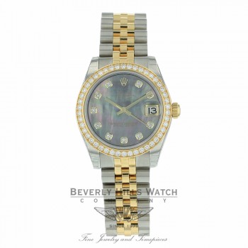Rolex Datejust 31mm Stainless Steel 18k Yellow Gold Diamonds Bezel 178383 0YWZL8 - Beverly Hills Watch