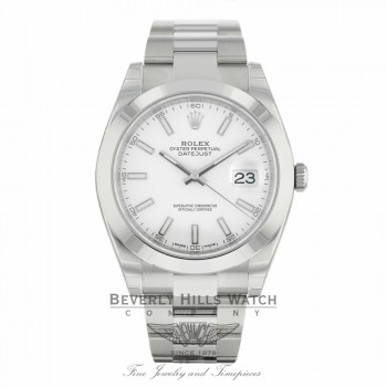 Rolex Datejust II New 2017 Model 41mm Stainless Steel White Dial 126300 ZE5L4X - Beverly Hills Watch  