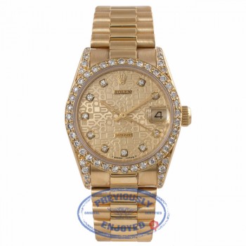 Rolex Datejust 31MM 18k Yellow Gold Champagne Diamond Rolex Dial President Bracelet 68278 Z469Y5 - Beverly Hills Watch Company Watch Store