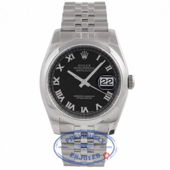 Rolex Datejust 36MM Stainless Steel Domed Bezel Black Dial 116200 L7H9H6 - Beverly Hills Watch Company Watch Store