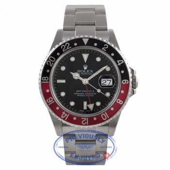Rolex GMT Master Black/ Red "Coke" Bezel Stainless Steel 16710 X4NXEH - Beverly Hills Watch Company Watch Store