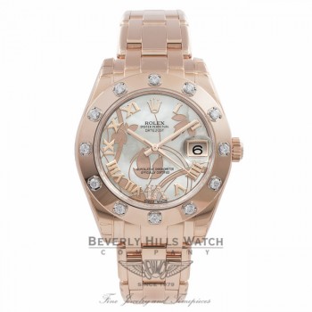 Rolex Masterpiece Datejust 34MM 18k Rose Gold Goldust Dream Mother of Pearl Dial 81315 MCQP2Q - Beverly Hills Watch Company Watch Store