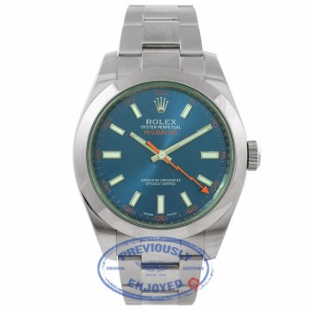 Rolex Milgauss Anti-Magnetic Stainless Steel Blue Dial 116400 KYFQ75 - Beverly Hills Watch Company Watch Store
