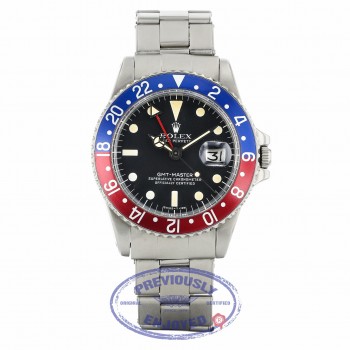 Rolex GMT Master Stainless Steel Blue and Red 'Pepsi' Bezel Vintage 1675 NENY4Z - Beverly Hills Watch Company