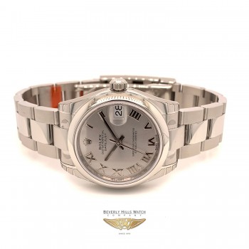 Rolex Datejust 31MM Stainless Steel Rhodium Dial Roman Numerals Oyster Bracelet 178240 KQ3FAF