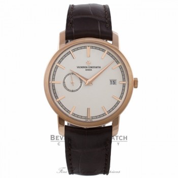 Vacheron Constantin Patrimony Traditionnelle 18k Rose Gold 38MM Silver Dial Alligator Strap 87172/000R-9302-0001 RKXFQN - Beverly Hills Watch Company Watch Store