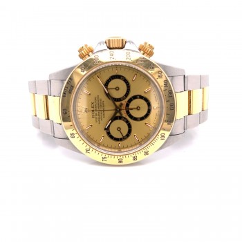Rolex Daytona Zenith Yellow Gold Stainless Steel Champagne Dial 16523 - Beverly Hills Watch Company