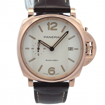 Panerai Luminor Due 42mm Goldtech Rose Gold White Dial PAM01042 - Beverly Hills Watch Company