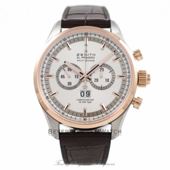 Zenith El Primero Rattrapante Split Second Grand Date Stainless Steel Rose Gold 05.2050.4026/01.C713 - Beverly Hills Watch Company Watch Company