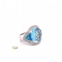 Naira & C Blue Topaz and Diamond White Gold Cocktail Ring 14526 - Beverly Hills Watch & Jewelry Company