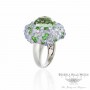 Naira & C Green Quartz Diamond Ring with Tsavorites and Chalcedony SHPJVF - Beverly Hills Watch