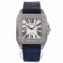 Cartier Santos 100 Large Mens Stainless Steel Leather Strap Watch W20073X8 DQD868 - Beverly Hills Watch Company Watch Store