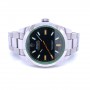 Rolex Milgauss 40mm Green Crystal Stainless Steel Black Dial 116400 - Beverly Hills Watch Company