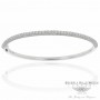 18k White Gold Oval Bangle Diamond Bracelet 1T7MFY - Beverly Hills Watch