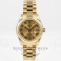 Rolex Datejust 31mm 18K Yellow Gold President Bracelet Fluted Bezel Champagne Roman Numeral Dial Watch 178278 Beverly Hills Watch Company Watches