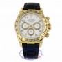 Rolex Daytona Zenith Movement Yellow Gold White Dial Alligator Strap 16518 WEA4N5 - Beverly Hills Watch Company 